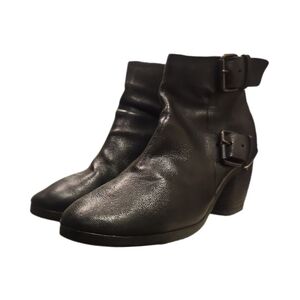 MARSELL | Torsolino Black Leather Heeled Ankle Boots in Size EU 37.5 / US 7